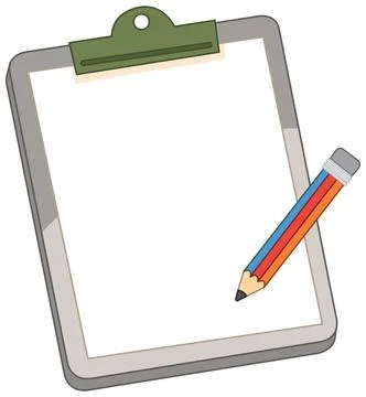 Vector Illustration of a Blank Clipboard with a Colored Pencil Illustrazione stock