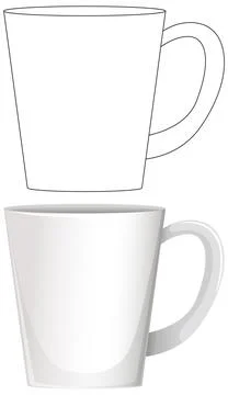 Vector Illustration of Blank Coffee Mug with Handle Illustration