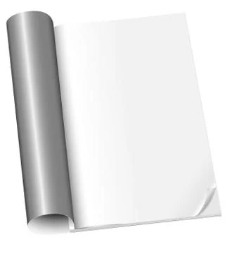 Vector illustration of blank magazine opened on first page Stock Illustration