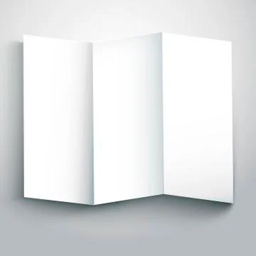 Vector illustration of blank white folded flyer Stock Illustration