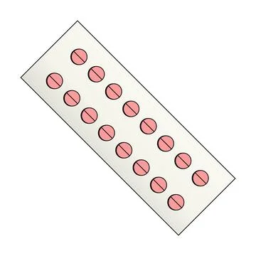 Vector illustration of blister pack with pills. Stock Illustration