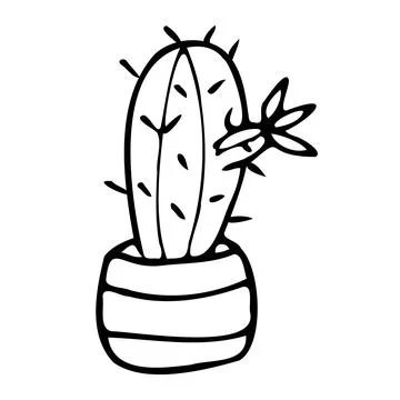 Vector illustration of a blooming cactus. Stock Illustration