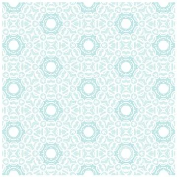 Vector Illustration of Blue Abstract Mandala or Ikat Texture Seamless Pattern Ilustração Stock