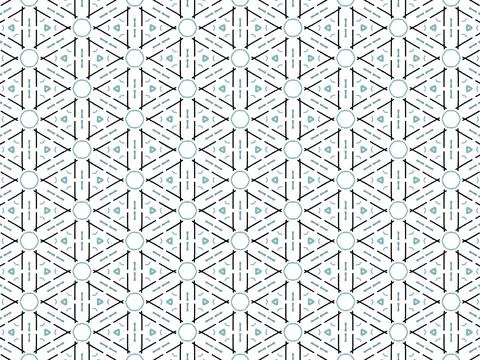 Vector Illustration of Blue Abstract Mandala or Ikat Texture Seamless Pattern Stock Illustration