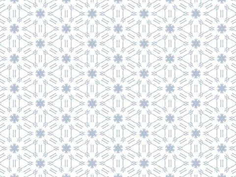 Vector Illustration of Blue Abstract Mandala or Ikat Texture Seamless Pattern Stock Illustration