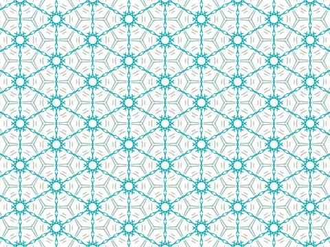 Vector Illustration of Blue Abstract Mandala or Ikat Texture Seamless Pattern Stock Illustration
