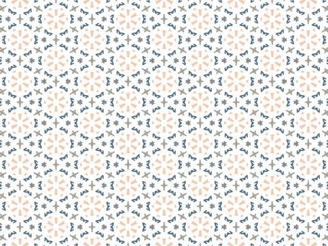 Vector Illustration of Blue and Orange Abstract Mandala or Ikat Texture Seaml Stock Illustration