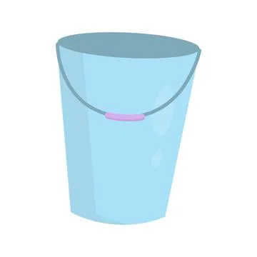 Vector illustration of blue bucket in flat style Stock Illustration