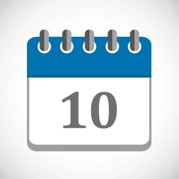 Vector illustration of blue calendar 10 icon Stock-Illustration