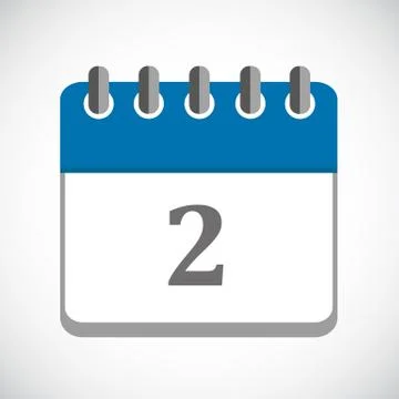 Vector illustration of blue calendar 2 icon Stock Illustration