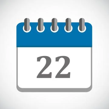 Vector illustration of blue calendar 22 icon Stock-Illustration
