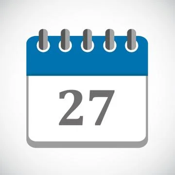 Vector illustration of blue calendar 27 icon Stock Illustration