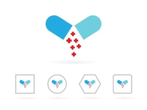 Vector Illustration Blue Capsule icon design Stock Illustration