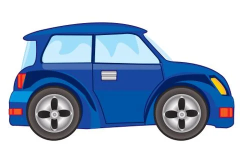 Vector illustration of blue car Stock Illustration