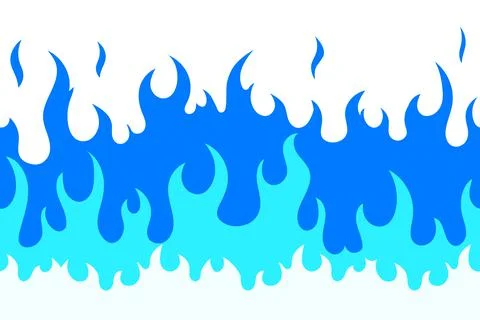 Vector illustration of blue flame. Seamless pattern. Stock Illustration