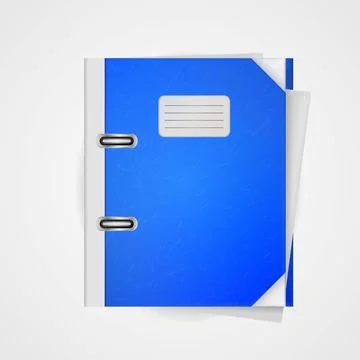 Vector illustration of blue folder. Blue ring folder for documents with pl... Stock Photos