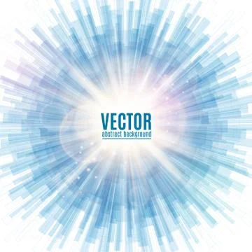 Vector illustration of blue line rounded abstract background Stock Illustration