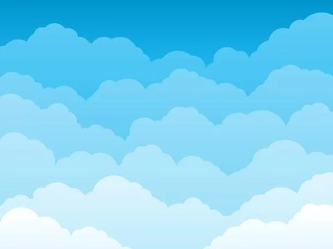 Vector illustration of blue sky background with clouds Illustrazione stock