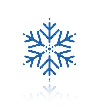 Vector illustration. Blue snowflake with reflection. Stock Illustration