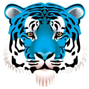 Vector illustration of blue tiger head Illustrazione stock