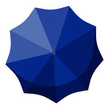 Vector illustration of a blue umbrella top view イラスト素材