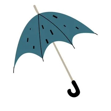 Vector illustration of blue umbrella on white background Stock Illustration
