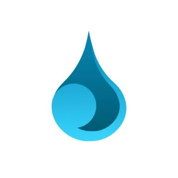 Vector illustration of blue water drop logo template. Stock Illustration