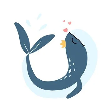 Vector illustration of a blue whale. Stock Illustration