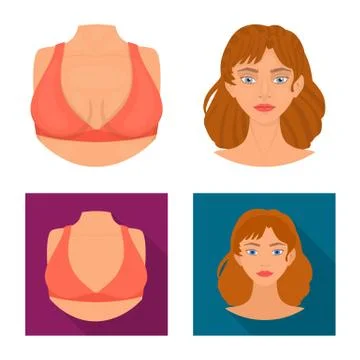 Vector illustration of body and part icon. Set of body and anatomy stock vector Stock Illustration