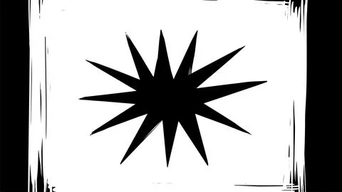 Vector illustration of bold black starburst with sharp edges placed on white Stock Illustration