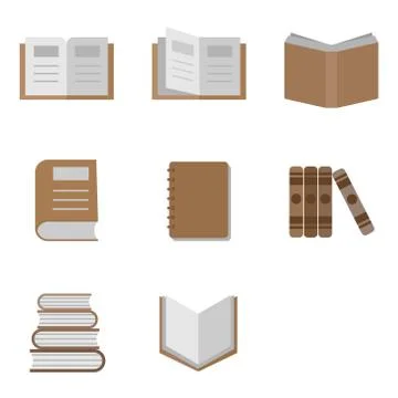 Vector illustration book icon logo flat design Stock Illustration