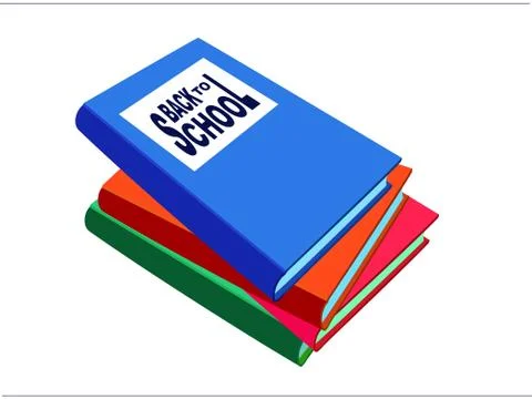 Vector illustration books back to school Stock Illustration