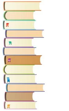 Vector illustration of books with bookmarks Stock Illustration