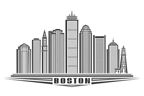 Vector illustration of Boston Ilustración de archivo