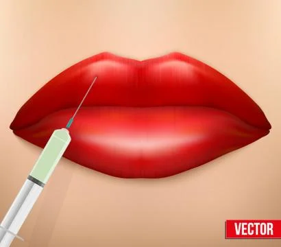 Vector illustration of a botox injection. Stock Illustration