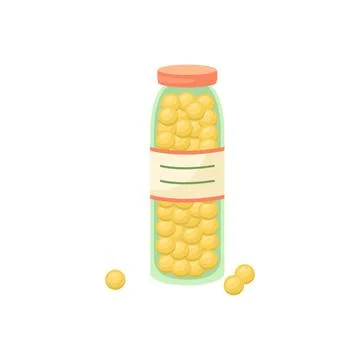 Vector illustration of a bottle with pills. Medication. Stock-Illustration