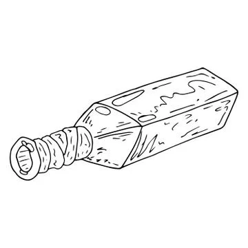 Vector illustration of a bottle of vodka or alcohol.  Hand drawn bottle. Stock Illustration