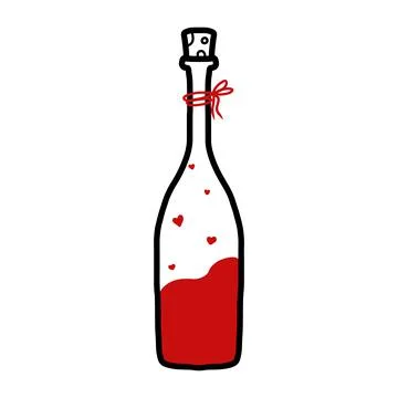 Vector illustration of a bottle of wine isolated. Stock Illustration