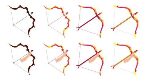 Vector Illustration of bow, arrow, and Lord Rama. Greeting card with bow and  Illustrazione stock