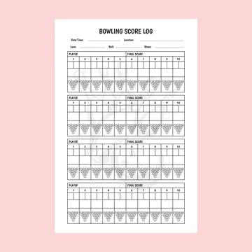 Vector illustration of bowling score book interior Stock Illustration