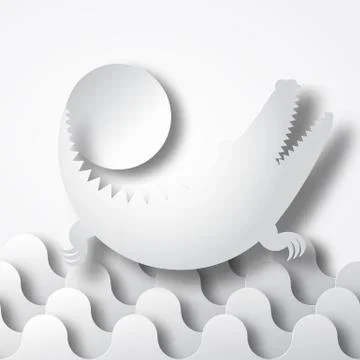 Vector illustration box of shadow Crocodile plays with the Sun in water Ilustración de archivo