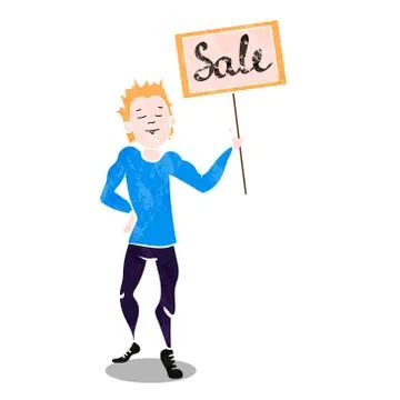 Vector illustration of  boy with a board. Stock Illustration