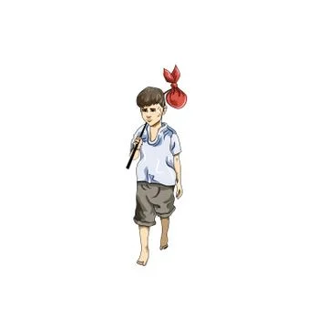 Vector illustration of boy in Everyday Walking Up Stock Illustration