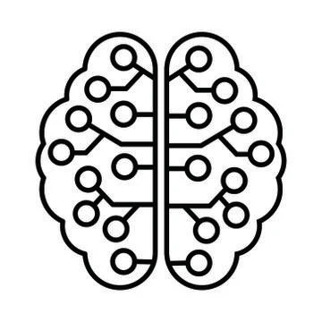 Vector illustration of the brain. Artificial or electronic intelligence. Stoc Stock Illustration