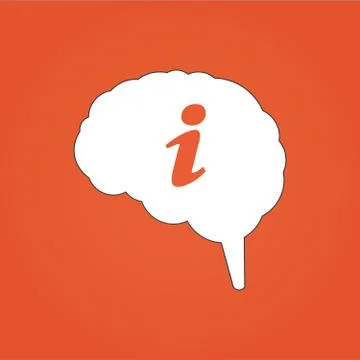 Vector illustration of brain with info icon. Can be used for web design, apps Illustrazione stock