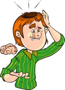Vector illustration of a brainless man Stock Illustration
