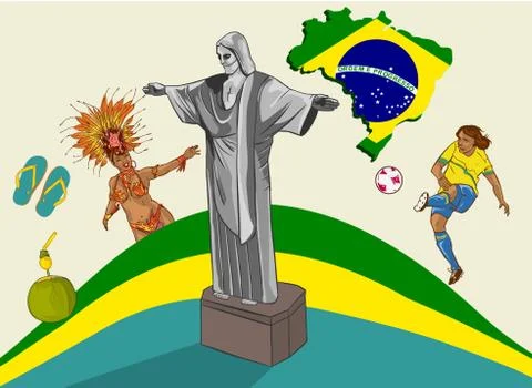 Vector illustration of a brazil Stock Illustration