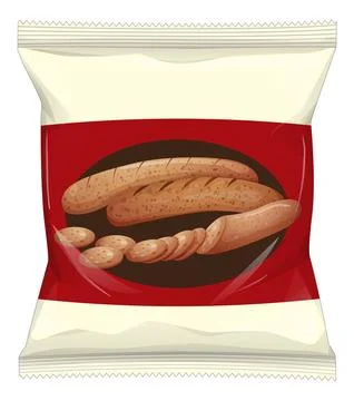 Vector Illustration of Bread Snack Packaging Design Stock Illustration
