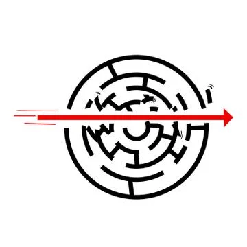 Vector, Illustration for Break the Rule To Get the Shortest way Out 스톡 일러스트