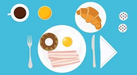 Vector Illustration of Breakfast with coffee Stock Illustration